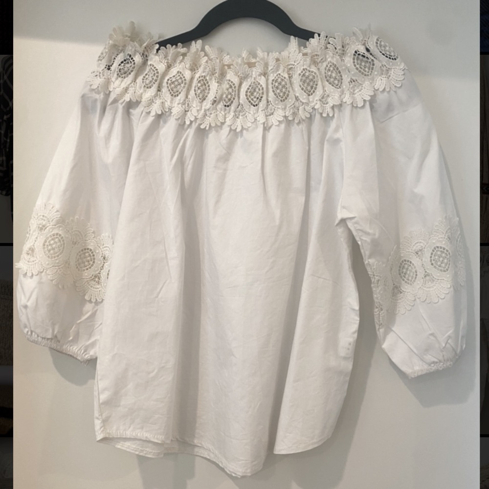 Urban outfitter lace off the shoulder crop top